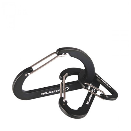 Karabiner Lifeventure Karabiners (3 Pack) fekete