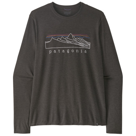 Patagonia M's L/S Cap Cool Daily Shirt - Stratapeaks férfi póló fekete Ink Black