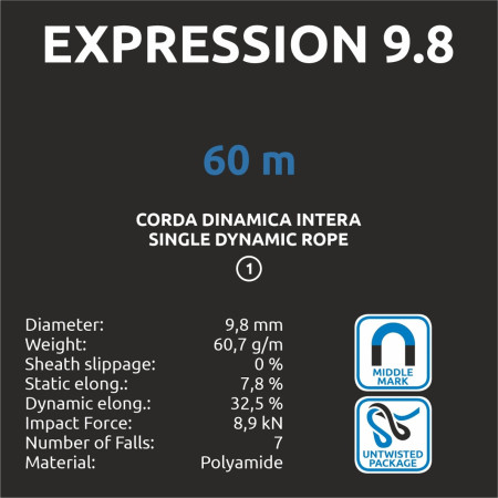 Camp Expression 9.8 - 60m hegymászó kötél