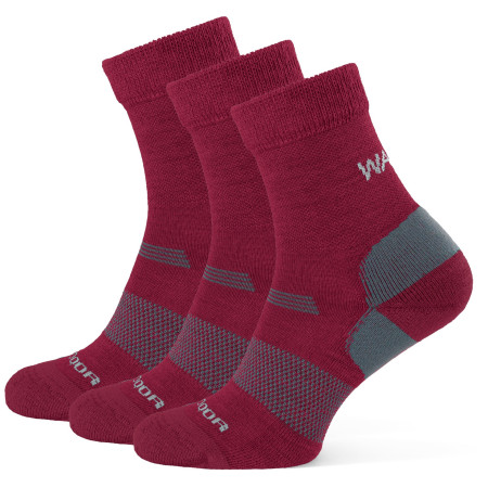 Warg Merino Hike W 3-pack női zokni burgundi vörös