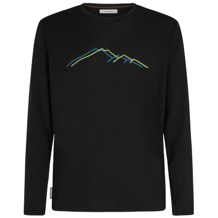 Icebreaker Men Merino 150 Tech Lite LS Tee Rainer Ridge férfi funkcionális póló fekete Black