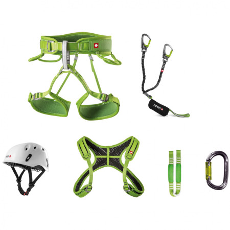 Ocún Via Ferrata Twist+Chest Pail Set ferrata szett zöld