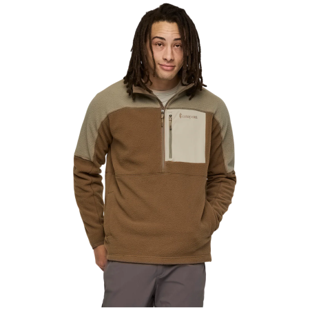 Cotopaxi M'S Abrazo Fleece Half-Zip Jacket férfi funkcionális pulóver barnásszürke Stone and Dune