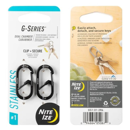 Nite Ize G-series #1 karabiner szett fekete Černá
