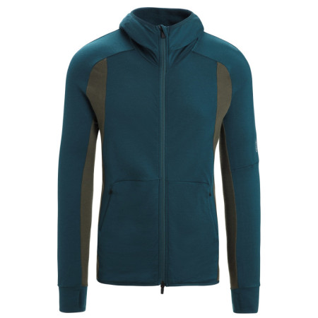 Icebreaker Merino Quantum ZoneKnit™ LS Zip Hoodie férfi funkcionális pulóver zöld