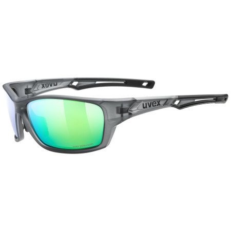 Uvex Sportstyle 232 P napszemüveg szürke/zöld Smoke Mat / Polavision Mirror Green Cat