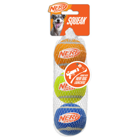 Nerf Dog Squeak Tennis Ball 3 pcs játékszer kutyáknak