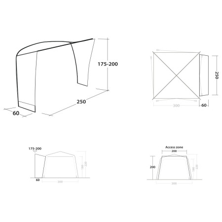 Outwell Fastlane 300 Vehicle Connector with door sátor összekötő elem