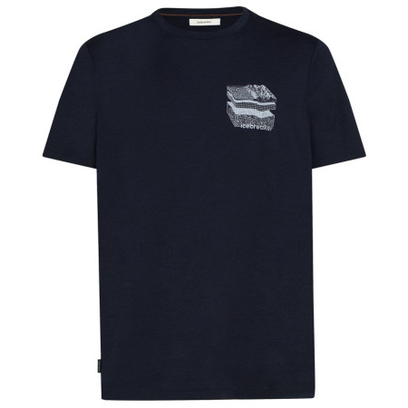 Icebreaker Men Merino 150 Tech Lite SS Tee Evolving Layers férfi póló sötétkék Midnight Navy