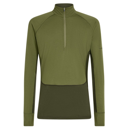 Icebreaker Men Mer 200 ZoneKnit LS Half Zip férfi funkcionális póló sötétzöld Dkloden/Spha/Cb