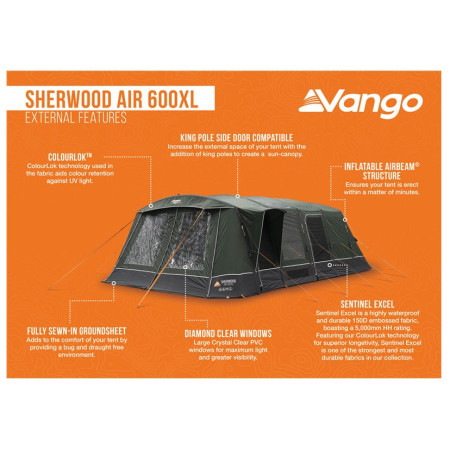 Vango Sherwood Air 600XL Package családi sátor