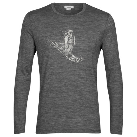 Icebreaker Tech Lite II LS Tee Skiing Yeti férfi póló szürke