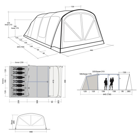 Outwell Charleston 7 Air TC felfújható sátor