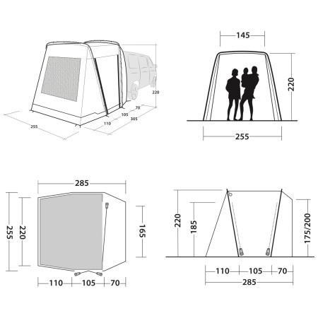 Outwell Desert Van elősátor