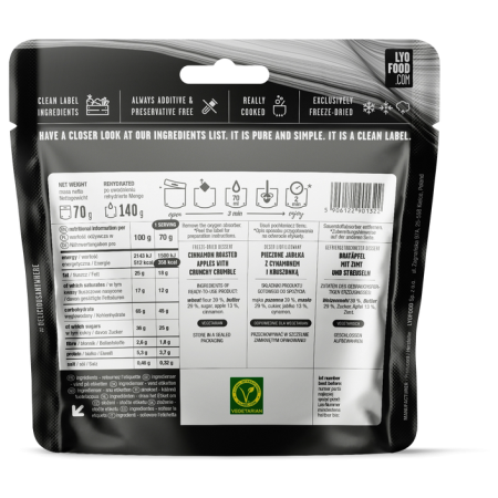 Lyo food Morzsás almás pite szárított étel