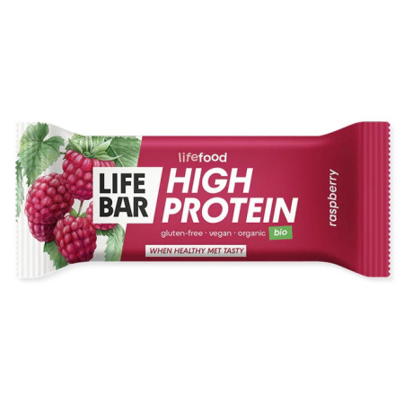 Lifefood Lifebar Protein tyčinka malinová BIO 40 g energiaszelet
