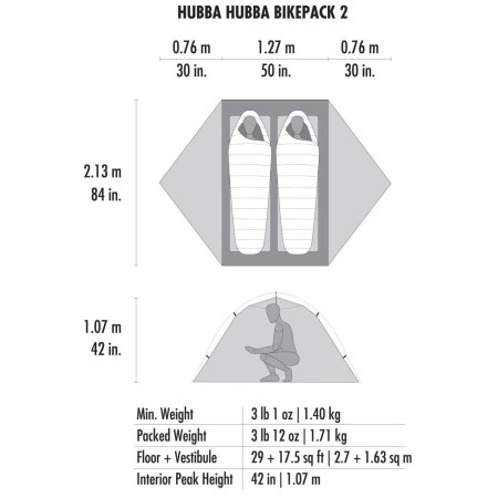 MSR Hubba Hubba Bikepack 2 ultrakönnyű sátor