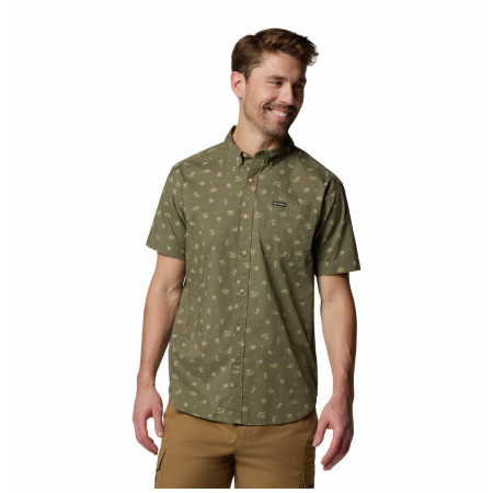 Columbia Rapid Rivers™ Printed Short Sleeve Shirt férfi ing sötétzöld Stone Green Deserted