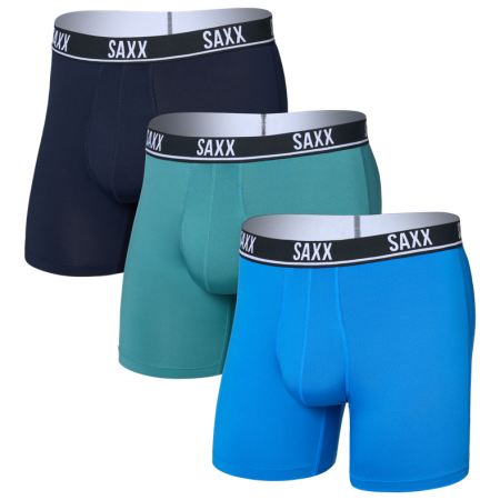 Saxx Essential Perform Mesh Boxer Brf Fly 3Pk boxeralsó kék blue/teal/maritime