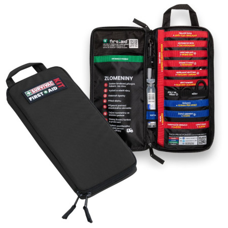 Survival First Aid Kit - Slimline úti elsősegély-készlet fekete Black