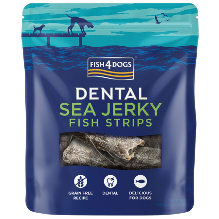 Fish4Dogs Dental Sea Jerky Fish Strips 100g jutalomfalatok kutyáknak