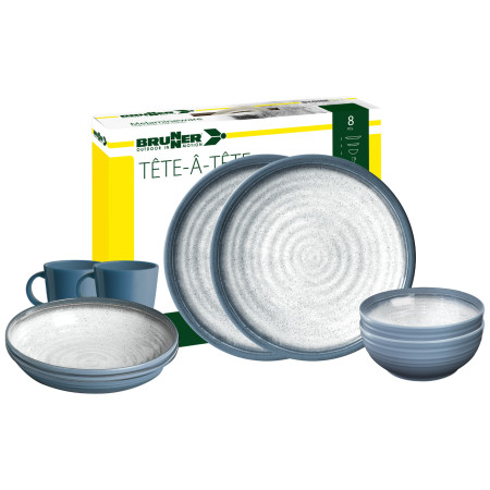 Brunner Tuscany Set tete-a-tete edénykészlet fehér/kék