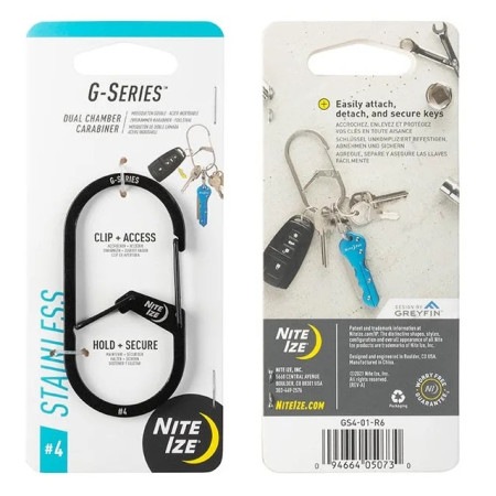Nite Ize G-series #2 segéd karabiner fekete Černá