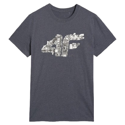 4F Tshirt M3132 férfi póló szürke MIDDLE GREY MELANGE