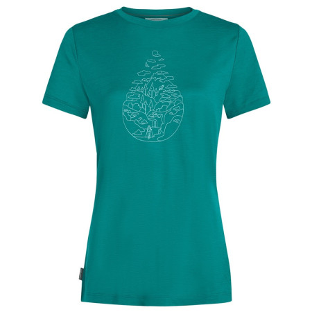 Icebreaker Women Merino 150 Tech Lite SS Tee Hike Path női póló türkiz Tidal Teal
