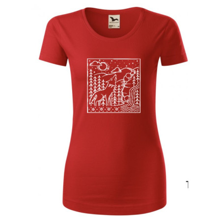 České parky Wolfie női póló piros