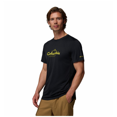 Columbia Zero Rules™ Light SS Graphic Crew férfi póló fekete Black, Scripted Peaks