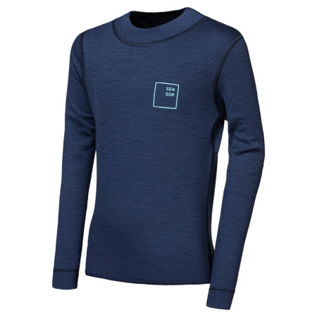 Sensor Merino DF Logo Up Deep Blue gyerek funkcionális felső sötétkék Deep Blue