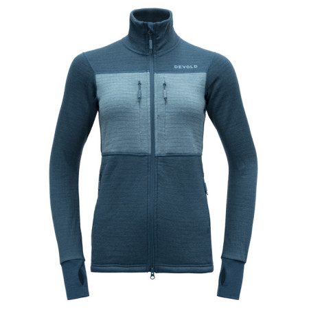 Devold Egga Grid Merino Jkt női funkcionális pulóver kék/világoskék