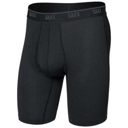 Saxx Quest Quick-Dry Mesh Long Boxer Brf Fly férfi boxer fekete black