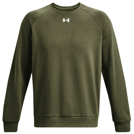 Under Armour Rival Fleece Crew férfi pulóver sötétzöld Marine OD Green / / White