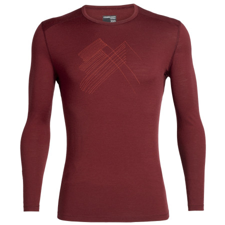 Férfi póló Icebreaker Mens 200 Oasis LS Crewe Snap Head burgundi vörös