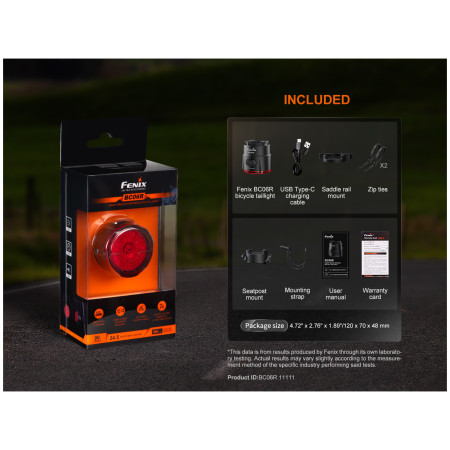 Fenix BC06R kerékpár hátsó villogó