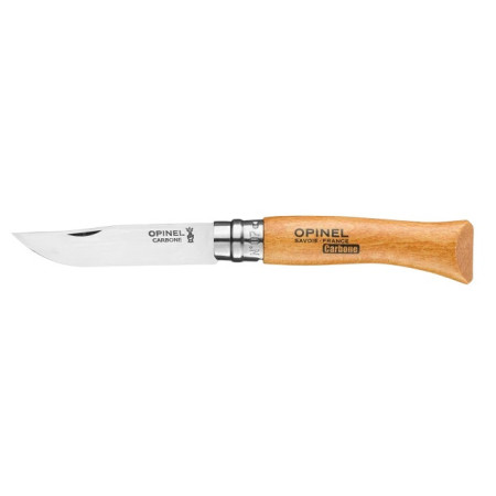 Opinel N°07 Carbon Viroblock, blister zsebkés természetes