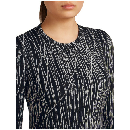 Icebreaker Women Merino 260 Tech Vertex LS Crewe Delta Lines AOP női funkcionális felső