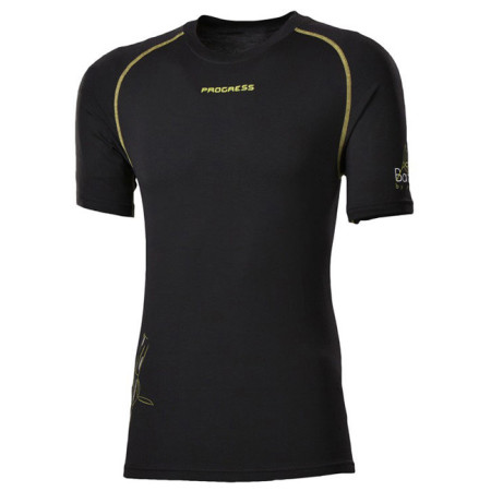Progress Triko NKR 28CA kr.r. férfi póló fekete Black/GreenStitching