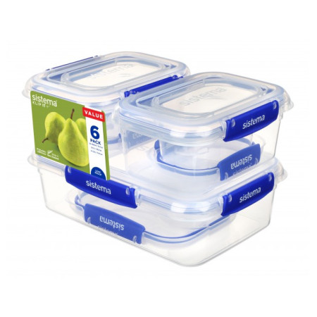 Sistema 6 Pack Essentials Klip It Plus ételdoboz Transparent