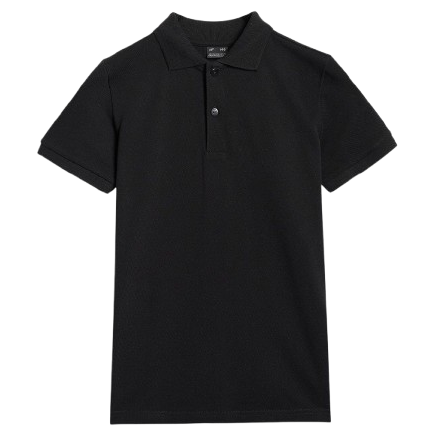 4F Polo Shirt M614 gyerek póló fekete DEEP BLACK