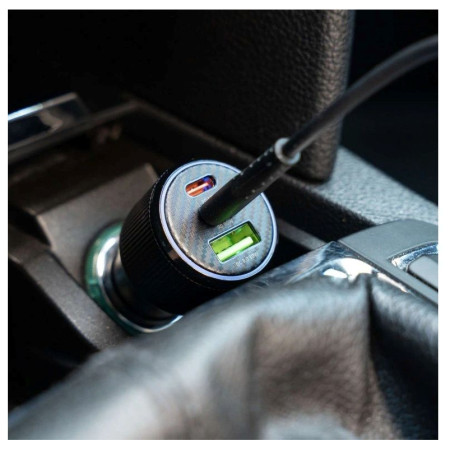Swissten Car Charger 2x USB-C PD + USB-A, 95 W + cabel USB-C / USB-C, 1 m adapter
