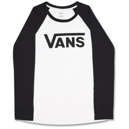 Vans Drop V Ls Raglan-B női póló fehér/fekete