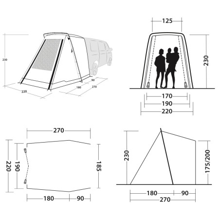 Outwell Sand Van elősátor