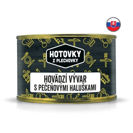 Hotovky z plechovky Marhahúsleves májgaluskával 400ml leves