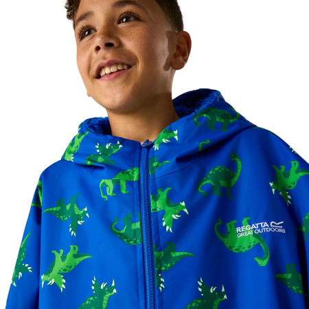 Regatta Junior Changing Robe Olymp Blue Dino vízálló gyerekkabát