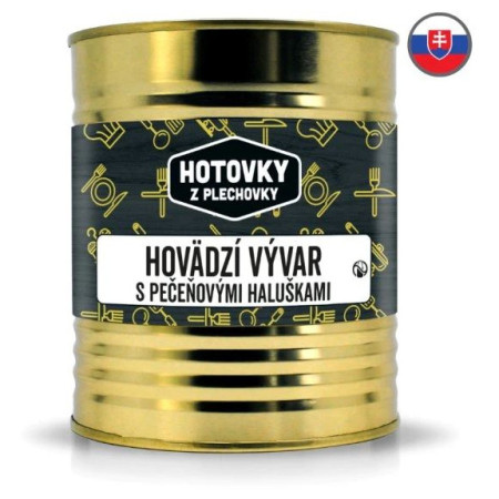 Hotovky z plechovky Marhahúsleves májgaluskával 800ml leves
