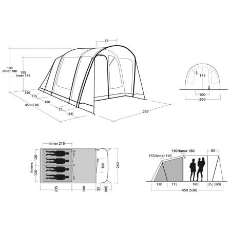 Outwell Durango 4 4 személyes családi sátor