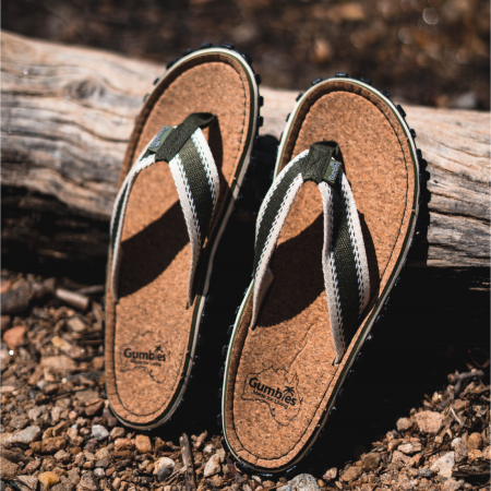 Gumbies Corker Natural Cork - Black flip-flop